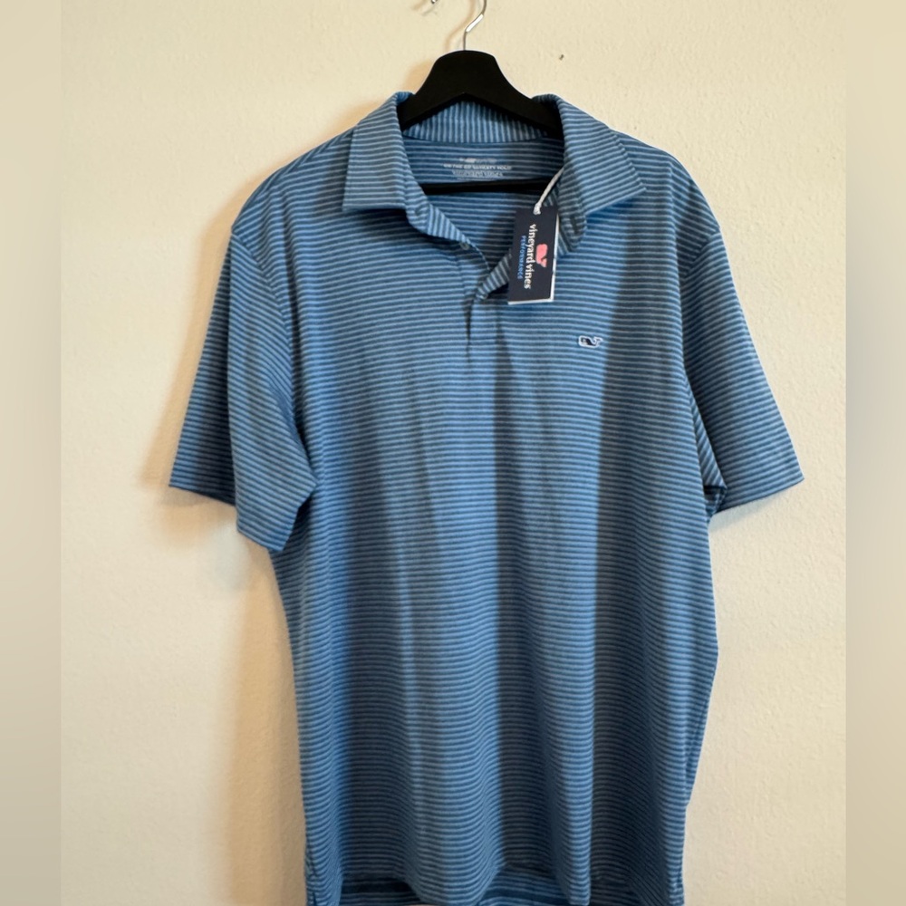 Vineyard Vines Bradley Stripe Sankaty On the Go Polo Golf Shirt